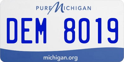 MI license plate DEM8019