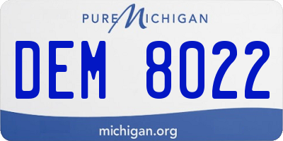 MI license plate DEM8022