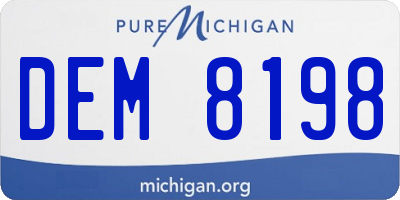MI license plate DEM8198