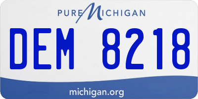 MI license plate DEM8218