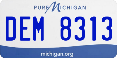 MI license plate DEM8313