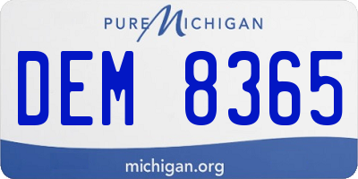 MI license plate DEM8365