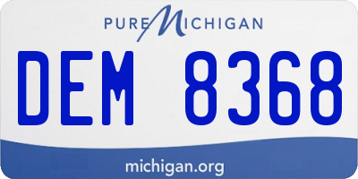 MI license plate DEM8368