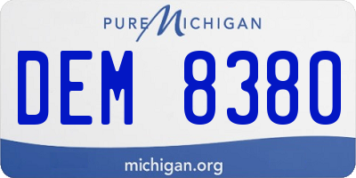 MI license plate DEM8380
