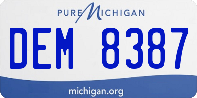 MI license plate DEM8387