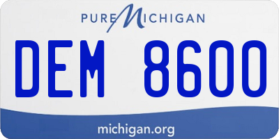 MI license plate DEM8600