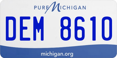 MI license plate DEM8610