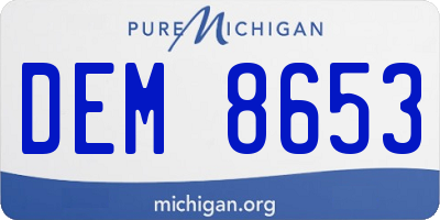 MI license plate DEM8653