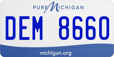 MI license plate DEM8660
