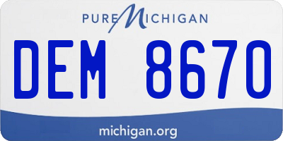 MI license plate DEM8670