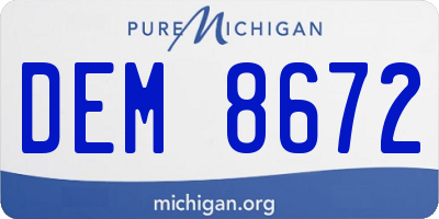 MI license plate DEM8672