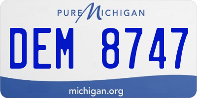 MI license plate DEM8747