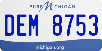 MI license plate DEM8753