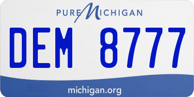 MI license plate DEM8777