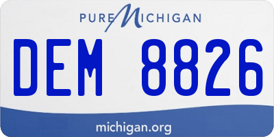 MI license plate DEM8826