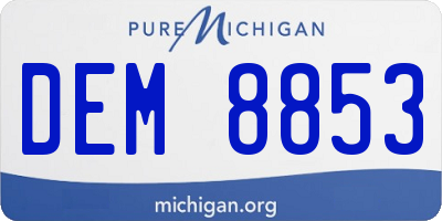 MI license plate DEM8853