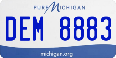 MI license plate DEM8883