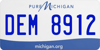 MI license plate DEM8912