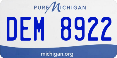 MI license plate DEM8922