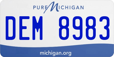 MI license plate DEM8983