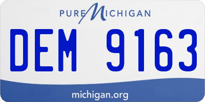 MI license plate DEM9163