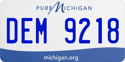 MI license plate DEM9218