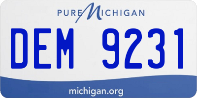 MI license plate DEM9231