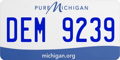 MI license plate DEM9239