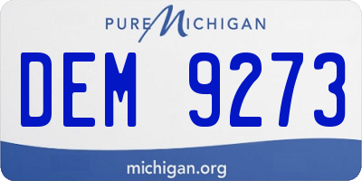 MI license plate DEM9273