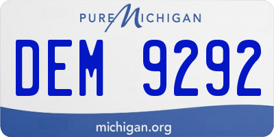 MI license plate DEM9292