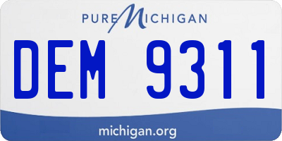 MI license plate DEM9311