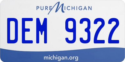 MI license plate DEM9322