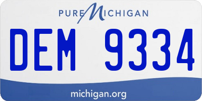 MI license plate DEM9334