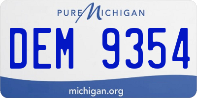 MI license plate DEM9354