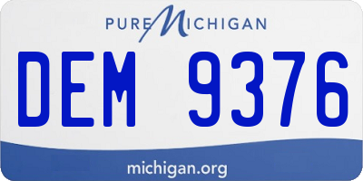MI license plate DEM9376