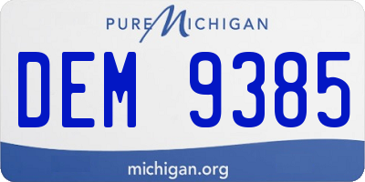 MI license plate DEM9385