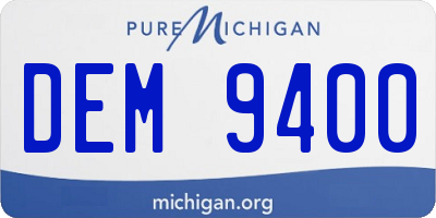MI license plate DEM9400