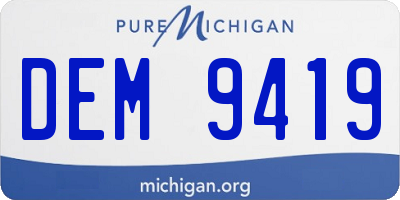 MI license plate DEM9419