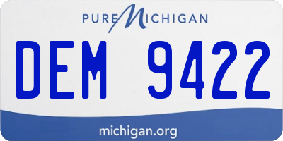 MI license plate DEM9422