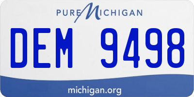 MI license plate DEM9498
