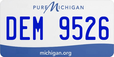 MI license plate DEM9526