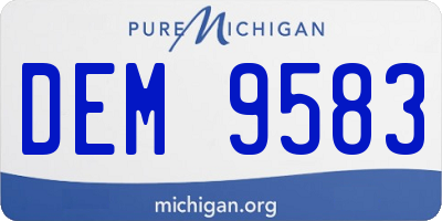 MI license plate DEM9583