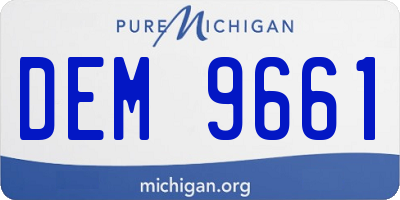 MI license plate DEM9661