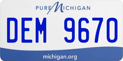 MI license plate DEM9670