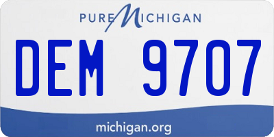 MI license plate DEM9707