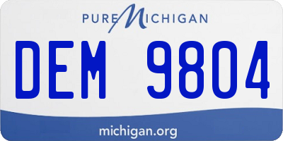 MI license plate DEM9804
