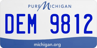 MI license plate DEM9812