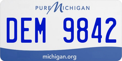 MI license plate DEM9842