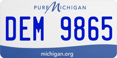 MI license plate DEM9865