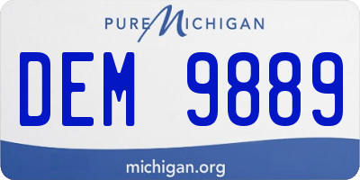 MI license plate DEM9889